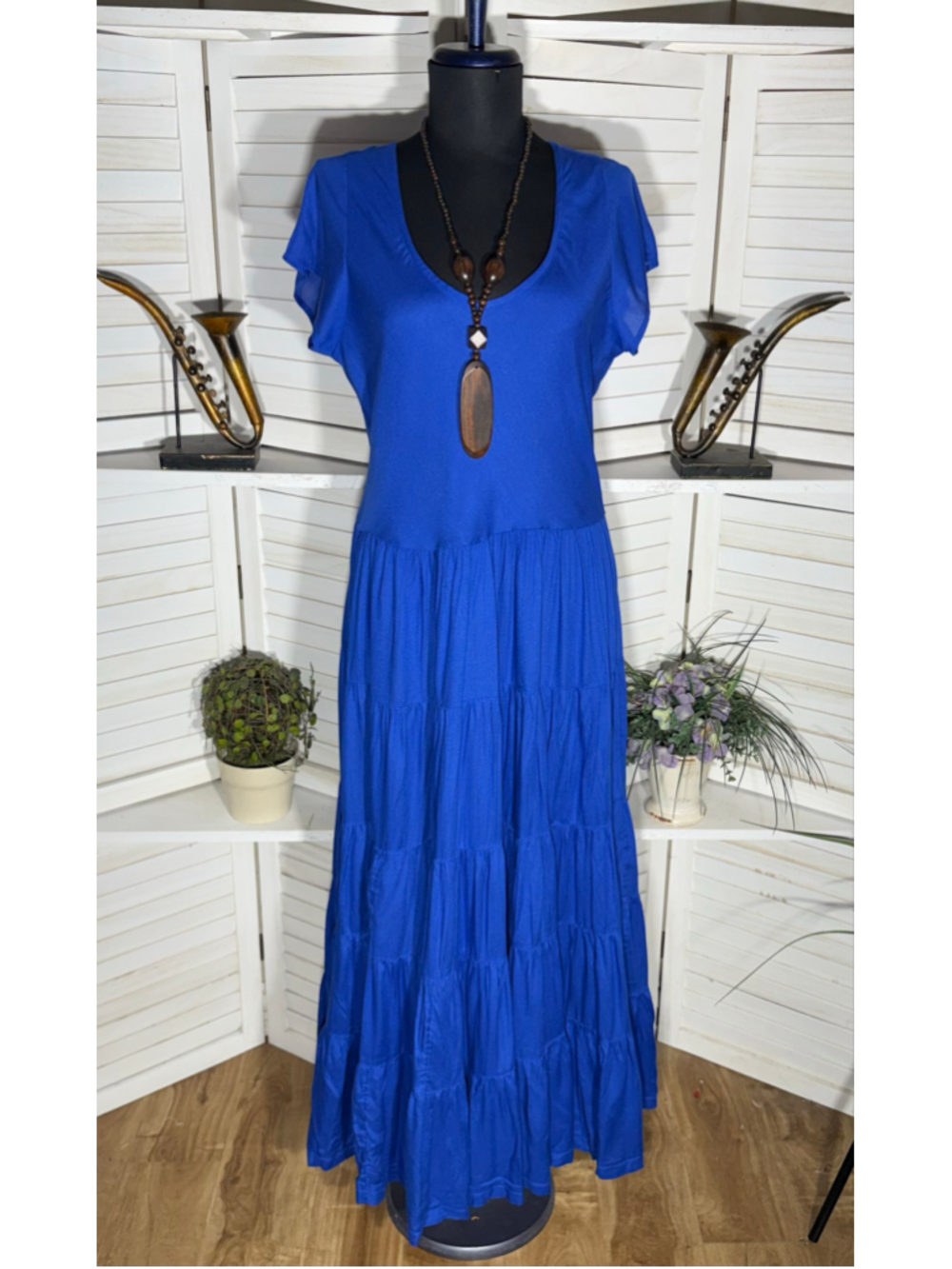 Soft Surroundings maxi dress boho tiered milkmaid peasant boho whimsigoth NWT M